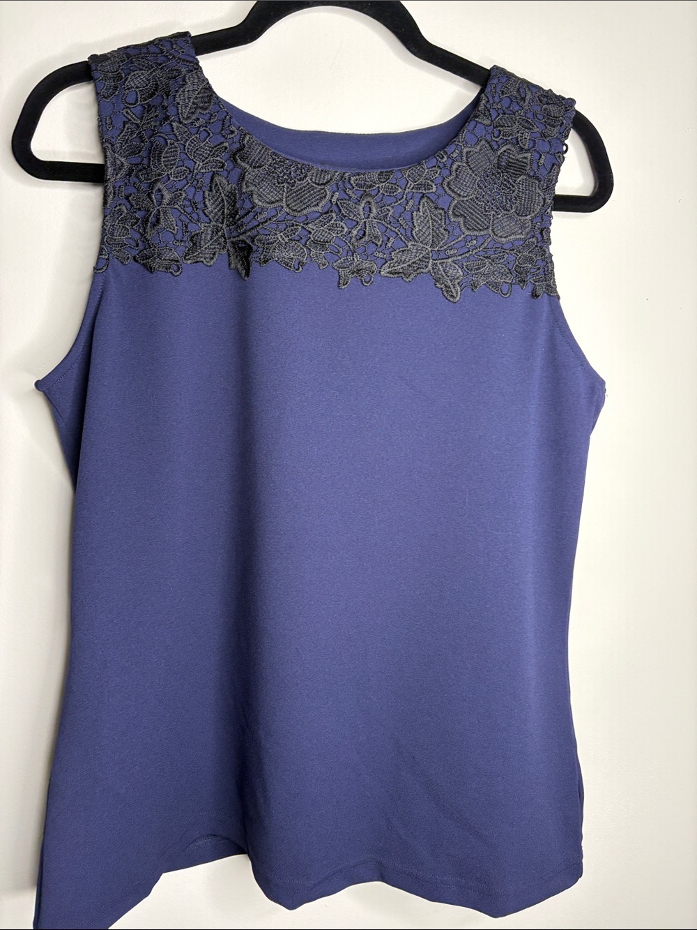 dennis basso Purple Lace Yoke Sleeveless Camisole